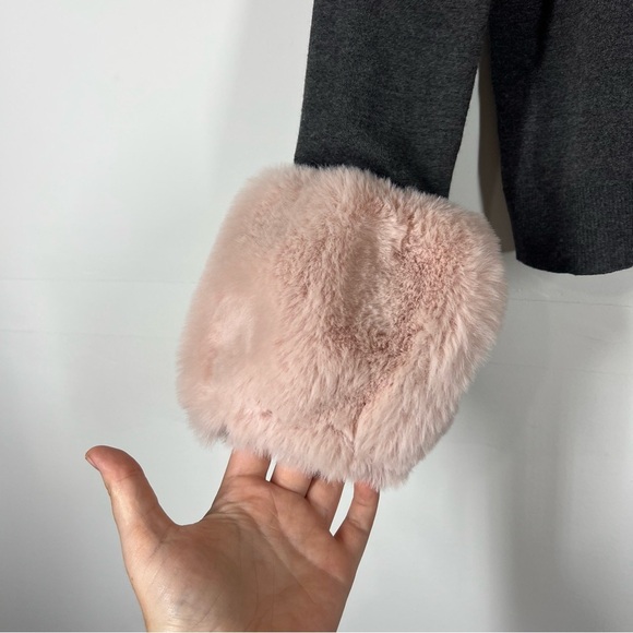 Milly Faux Fur Poof Sleeve Pullover Size Medium - Picture 9 of 14